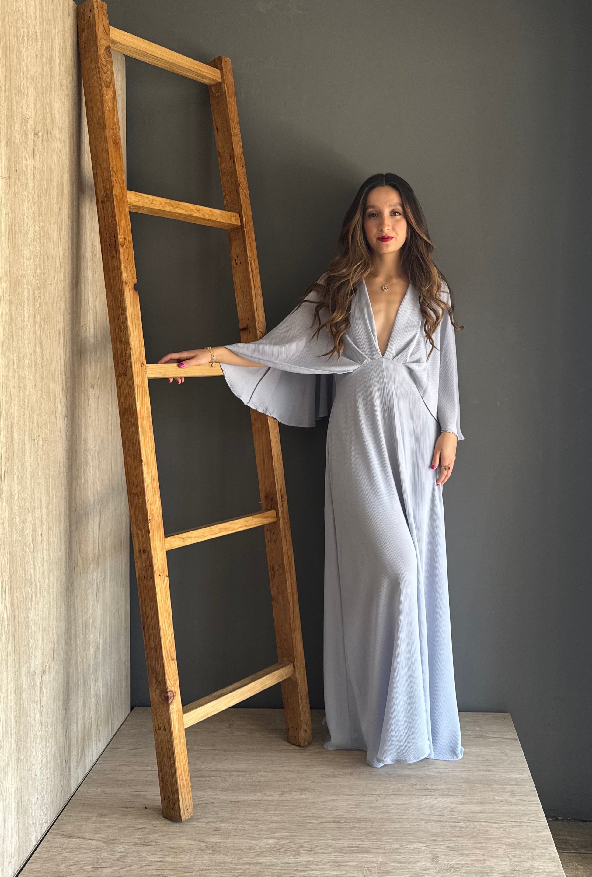 Maxi Dress Light Grey – Azul Acua azul acua - vista 5
