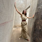 Ariana Beige Linen Vest