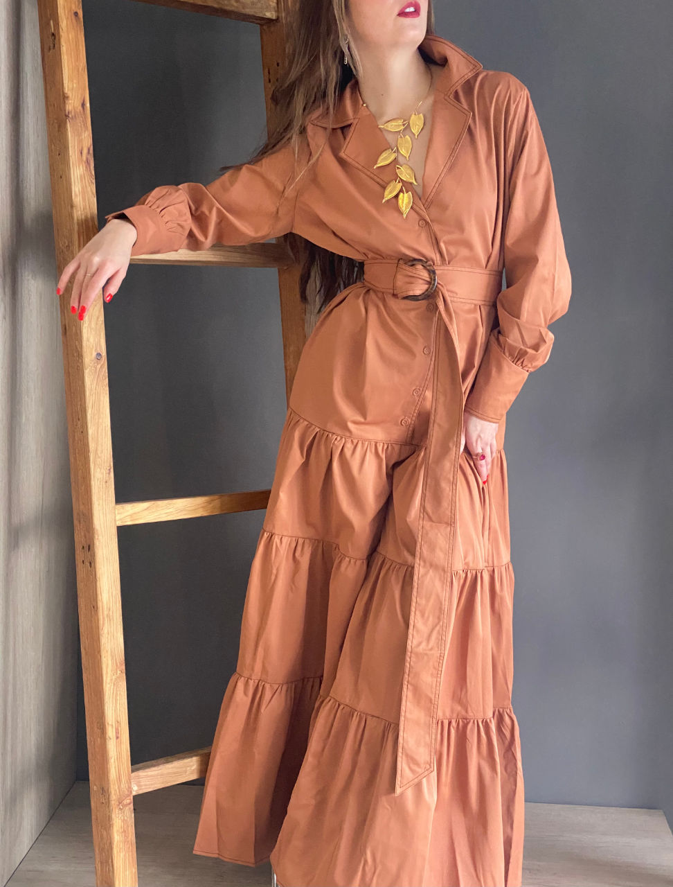 Eliza Brown Maxi Dress