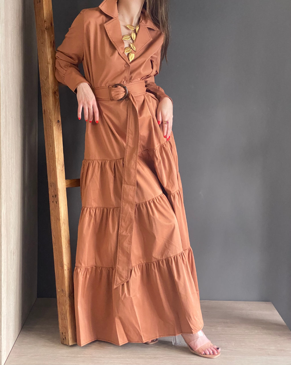 Eliza Brown Maxi Dress