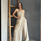 Delilah Beige Linen Jumpsuit