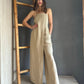 Delilah Beige Linen Jumpsuit